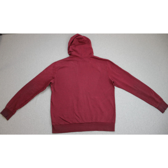 H&M Hoodie Mens Size L Red Cotton Blend Drawstring Full Zip Pockets - Picture 2 of 6